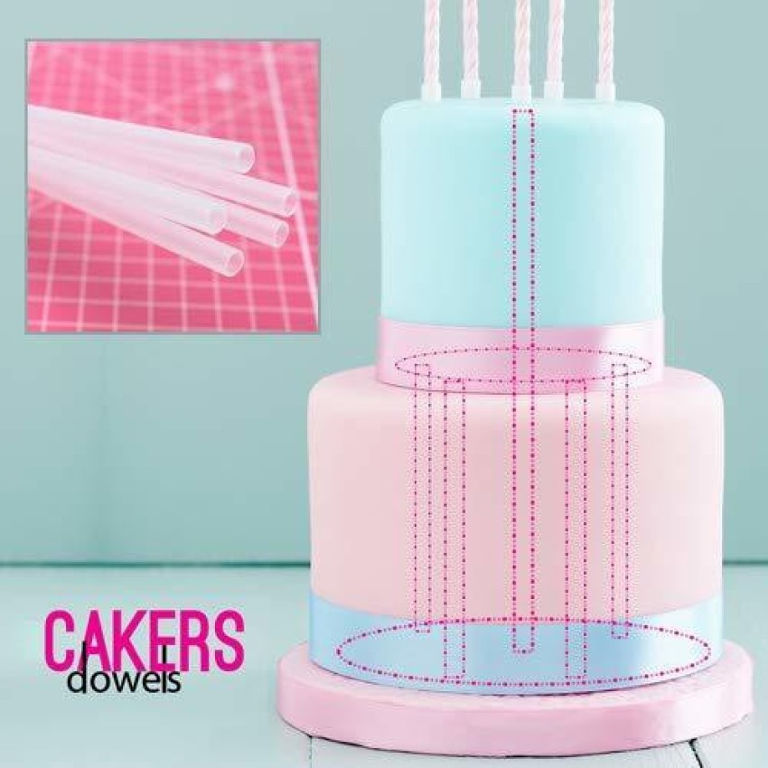 Amazon.com: 2 Tier Cake Separator Plates and 6 Pieces Pillars Set, Cake  Dowels Rods for Tiered Cake Construction and Stacking(16cm,18cm) : Home &  Kitchen