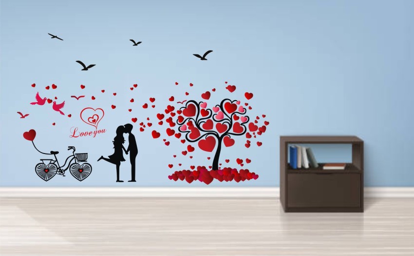 Buy Sticker Hub Love Couple Wall Stickers PVC Vinyl, (60Cm X 63Cm