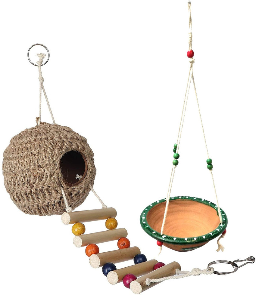 Jainsons Pet Products Birds Water Feeder Hanging Bowl and Ladder