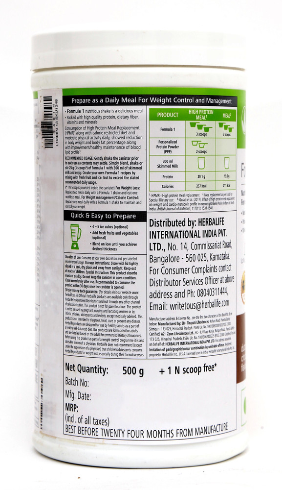 Herbalife Nutrition Formula 1 Banana 500gm+ Protein 400gm ...