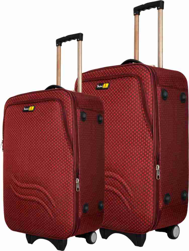 Buy Skyline Red Polyester Men and Women 20 Inch Lightweight Trolley Travel  Bag with Wheels and Number Lock Online at Best Prices in India - JioMart.