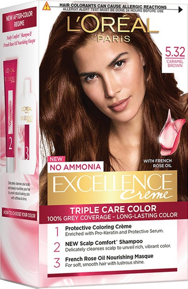 Amazoncom  LOreal Paris Excellence Creme Permanent Hair Color 5AB Mocha  Ash Brown 100 percent Gray Coverage Hair Dye Pack of 3  Beauty   Personal Care