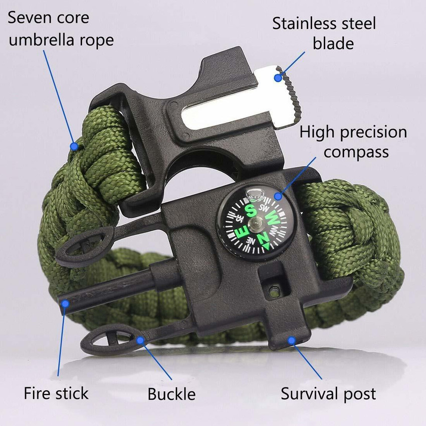 Braccialetti Paracord 850 Kit Braccialetti Paracord Survival - 5 Colori Con Accessori Emergenza Kit Sopravvivenza Outdoor - Foto 6