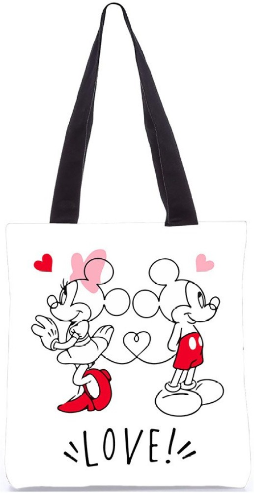 Disney Mickey and Minnie Mouse ''Love'' Canvas Tote Bag