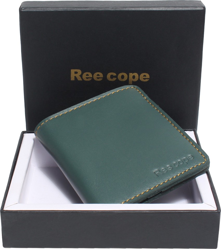 Green Long Bi Fold Leather Wallet For Men And Women | Multiple  Credit/Debit/Gift Card Windows | RFID Blocked