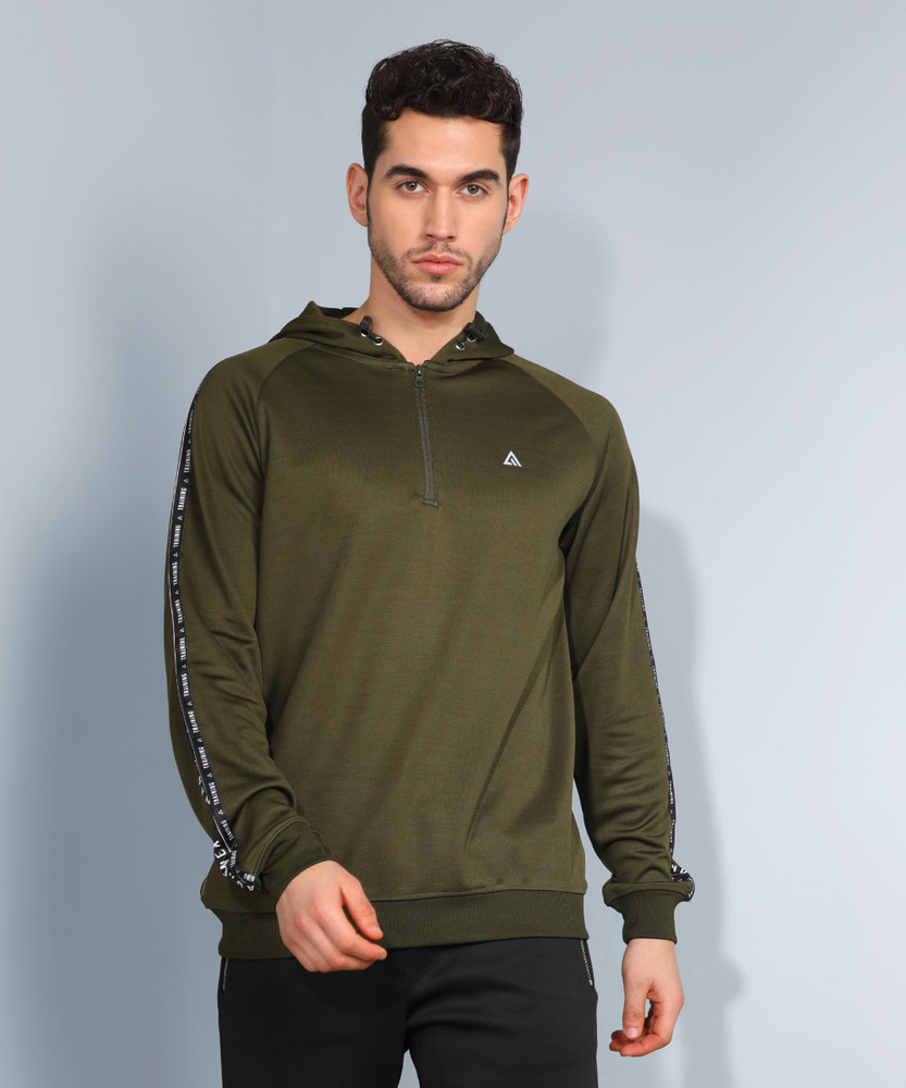 Sleeve Solid Men Sweatshirt 