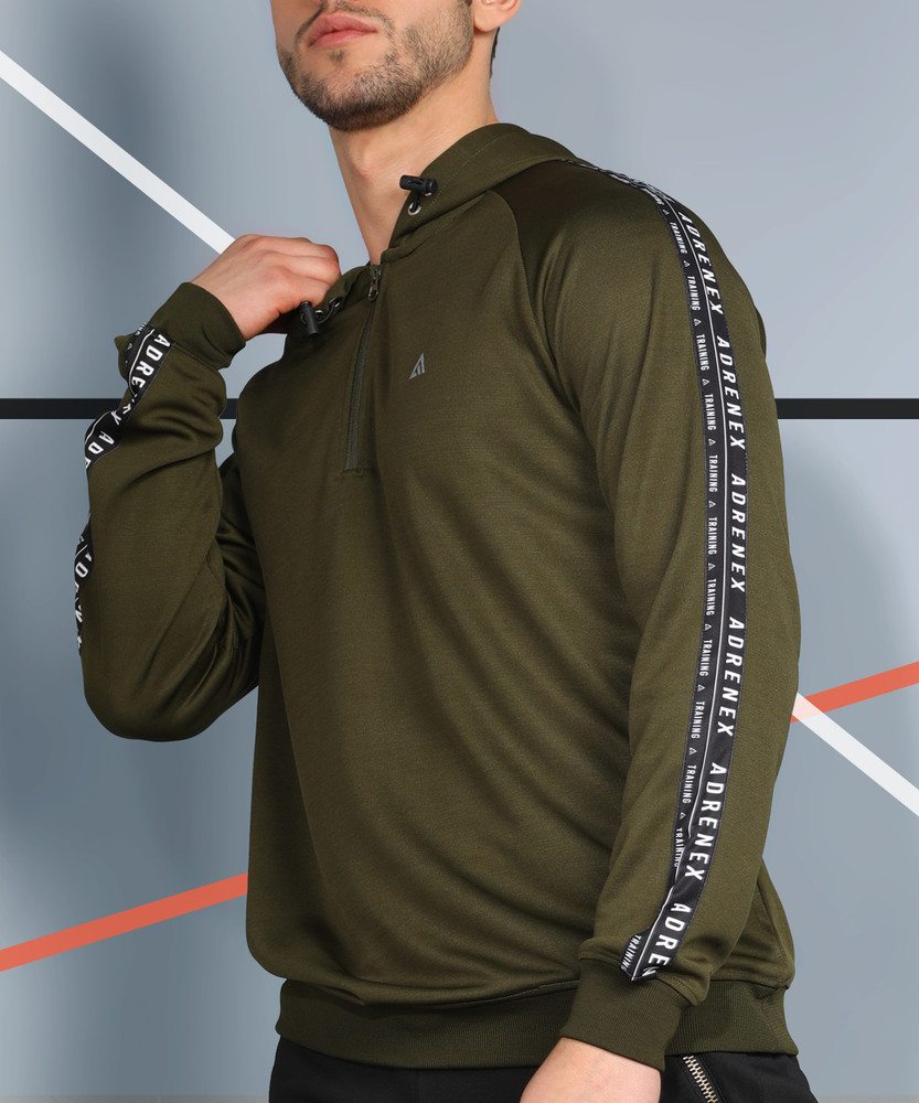 Sleeve Solid Men Sweatshirt 