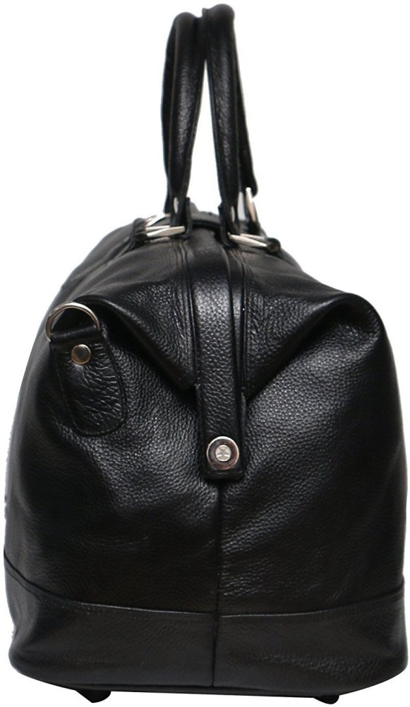 Buy Leather Villa Leather 8 Cms Travel Duffle(LV 22-24_ Black) at