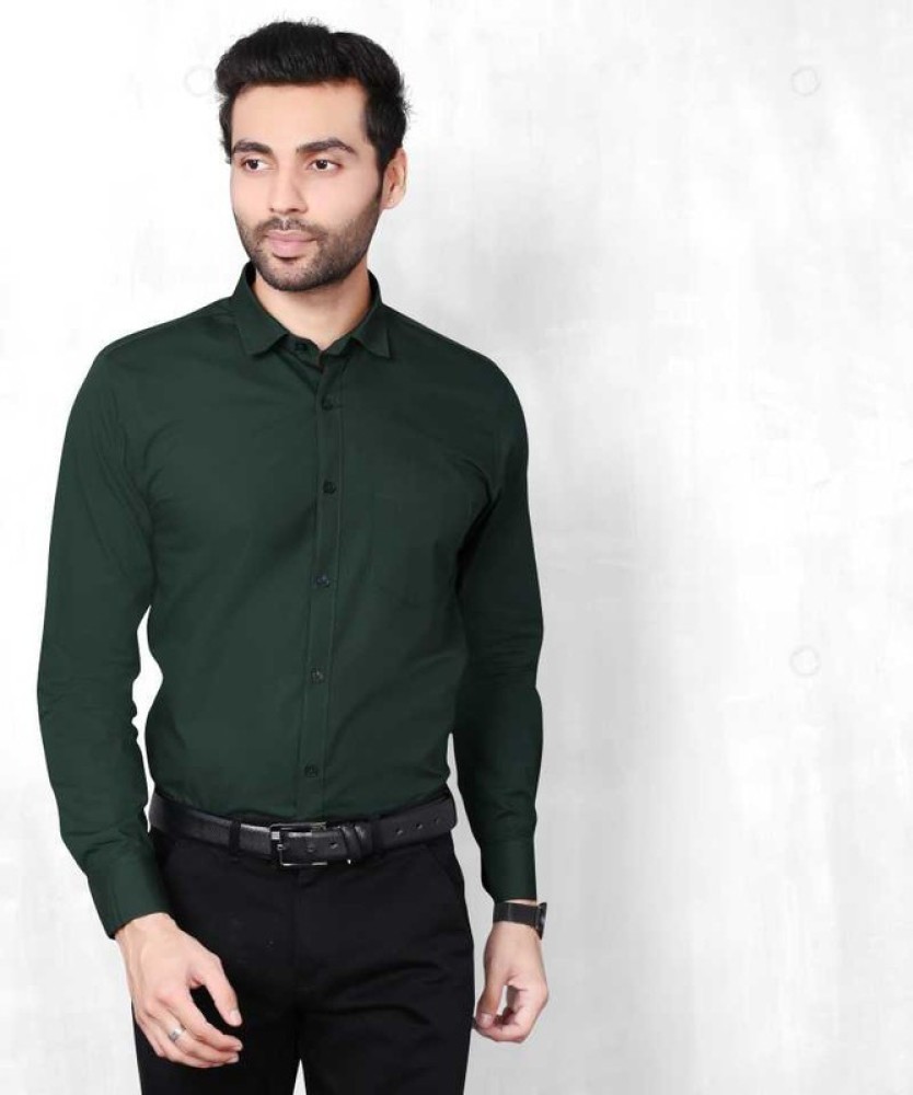 kkgarment Men Solid Casual Dark Green Shirt  Buy kkgarment Men Solid  Casual Dark Green Shirt Online at Best Prices in India  Flipkartcom