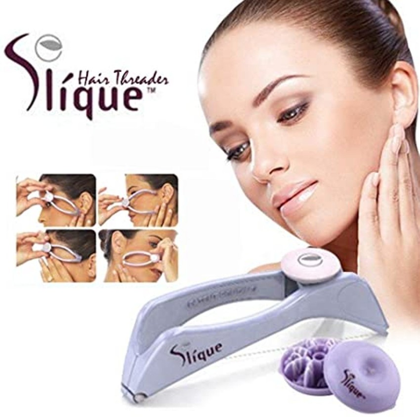 Face and Body Hair Threading System (Slique) - Eye brow Threading tool  ,Body Hair Threading Epilator Women Convenient Facial Hair Remover Tool  ,Makeup Beauty Tool