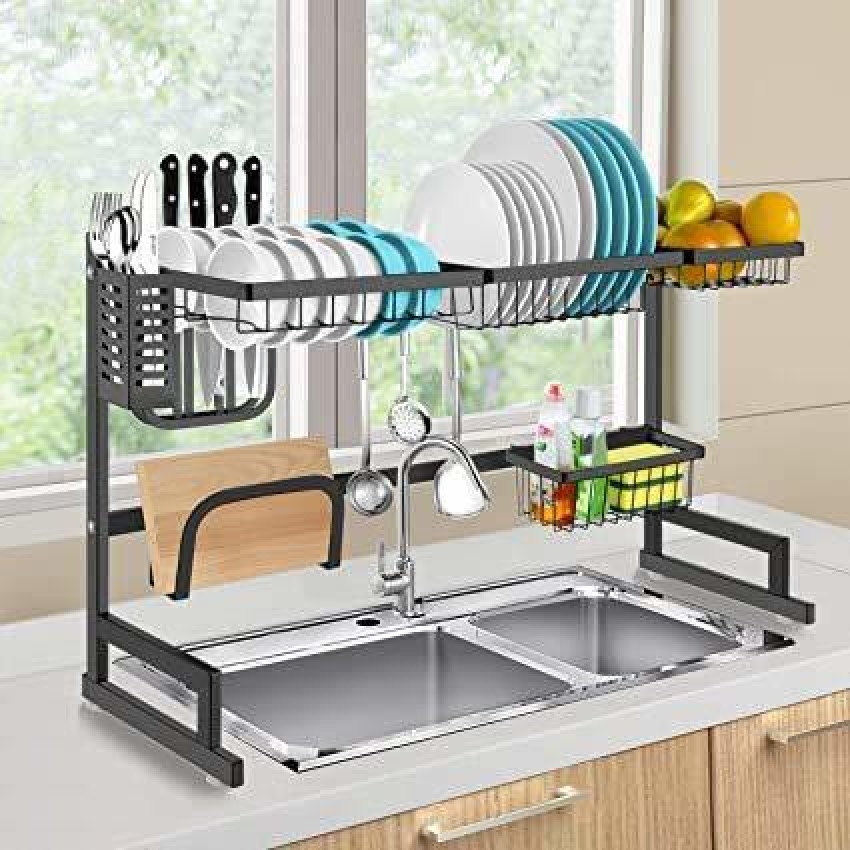 Sakugi Dish Drying Rack - Compact Dish Rack for Kitchen Counter with a  Cutlery H