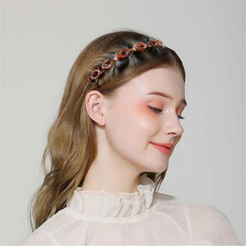Hair Drama Co Gold Plated Hair Band with White Polki and Colorful Stones   Red  Green Buy Hair Drama Co Gold Plated Hair Band with White Polki and  Colorful Stones 