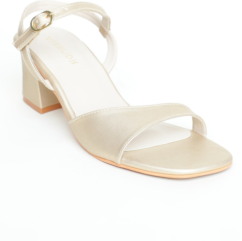 Vishudh Women Gold Heels - Buy Vishudh 
