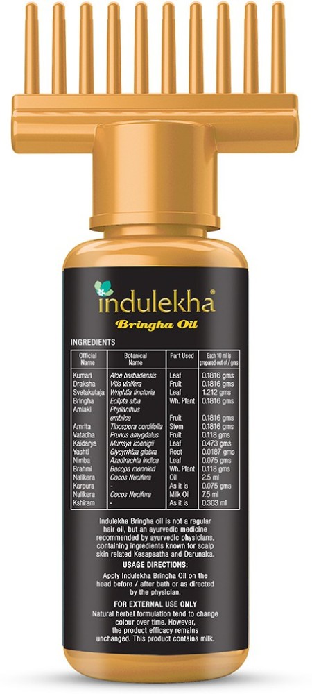 Buy Indulekha Bringha Ayurvedic Hair Oil 50 ml Hair Fall Control and Hair  Growth with Bringharaj  Coconut Oil  Comb Applicator Bottle for Men   Women Online at Low Prices in