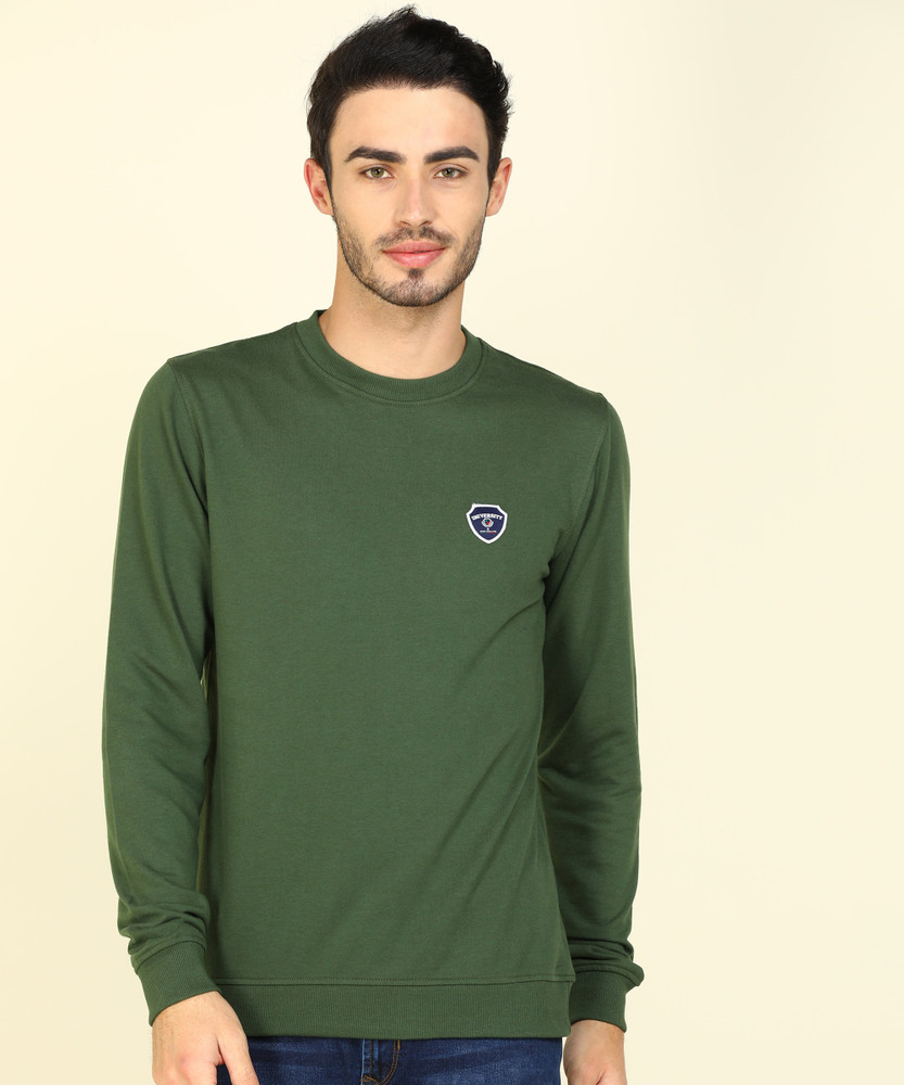 Sleeve Solid Men Sweatshirt 