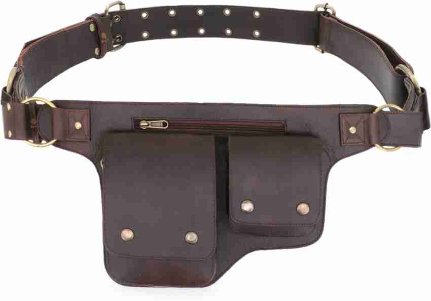 Panashe Genuine Leather Utility Belt Waist Bag Brown - Price in