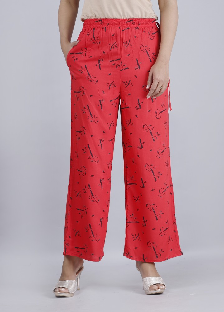 Buy Fabindia Red  Black Cotton Printed Pants for Women Online  Tata CLiQ