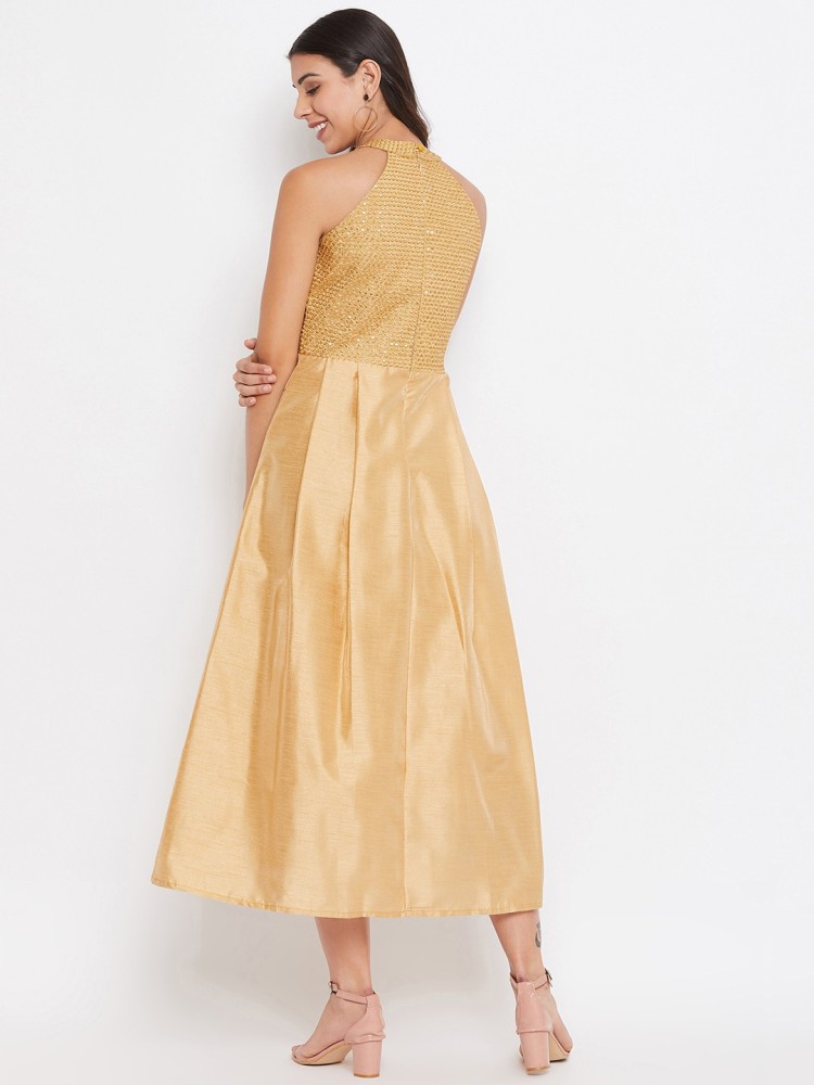 Buy Gold Dresses for Women by HELLO DESIGN Online  Ajiocom