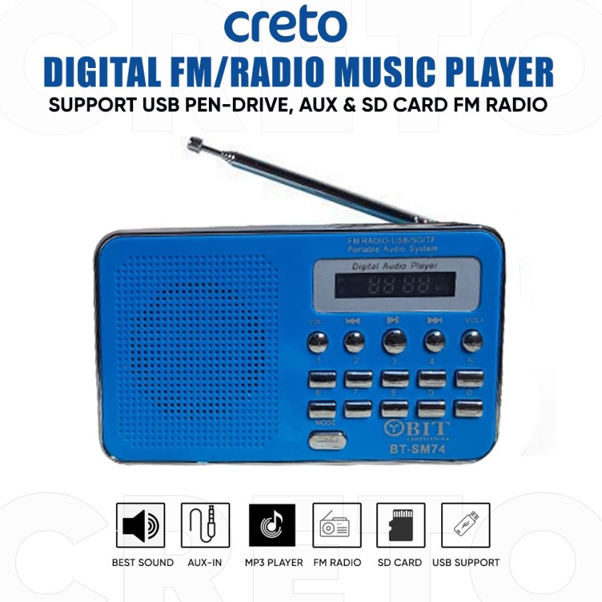 MZ M41VP (FM SUPER RADIO) With Bluetooth/USB/Aux/TFT Card 1200mAh