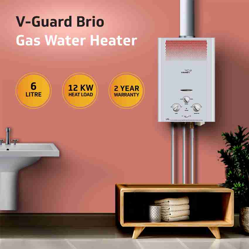 V-Guard 6 L Gas Water Geyser (Brio 6 L, White) Price in India - Buy V-Guard  6 L Gas Water Geyser (Brio 6 L, White) online at Flipkart.com