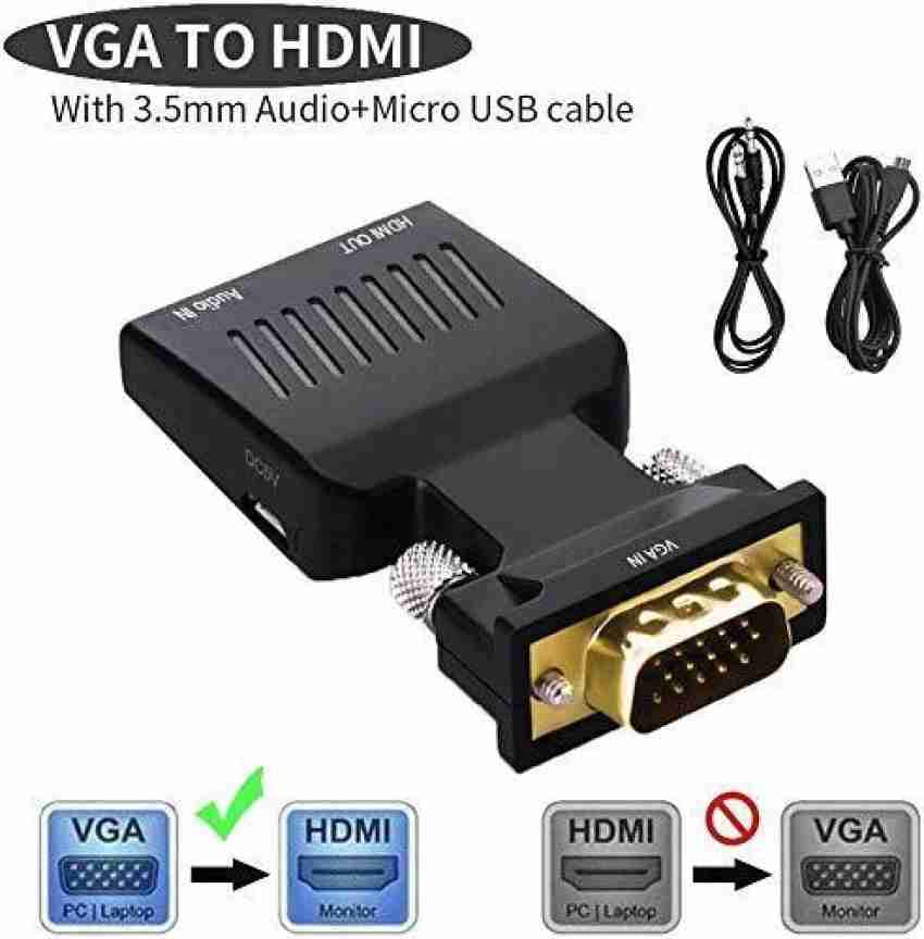 ADAPTATEUR HDMI TO VGA15 CM avec cable audio mini Jack – Hamiz Shop