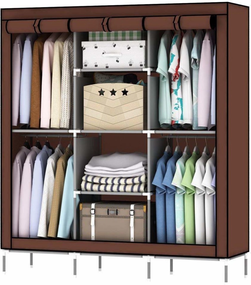 SONGMICS 59 Closet Organizer Wardrobe Closet Portable Closet Shelves, Closet Storage Organizer with Non-Woven Fabric