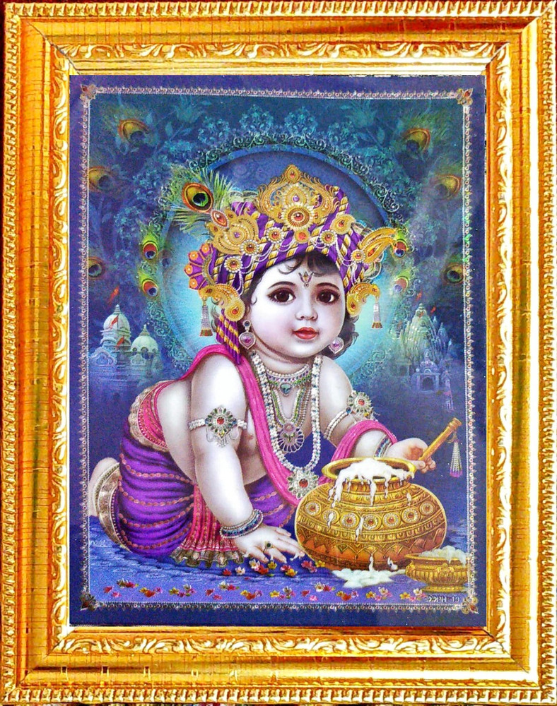 SUNINOW 3D bal gopal photo frame | Wall Décor Photo Frame | Photo ...