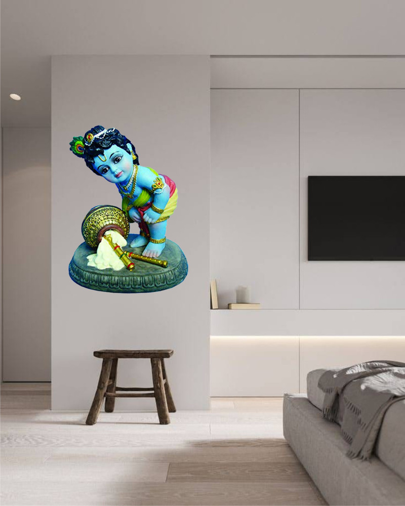 Approach home Decor 58 cm lord krishna ji god wall sticker 3d Self ...