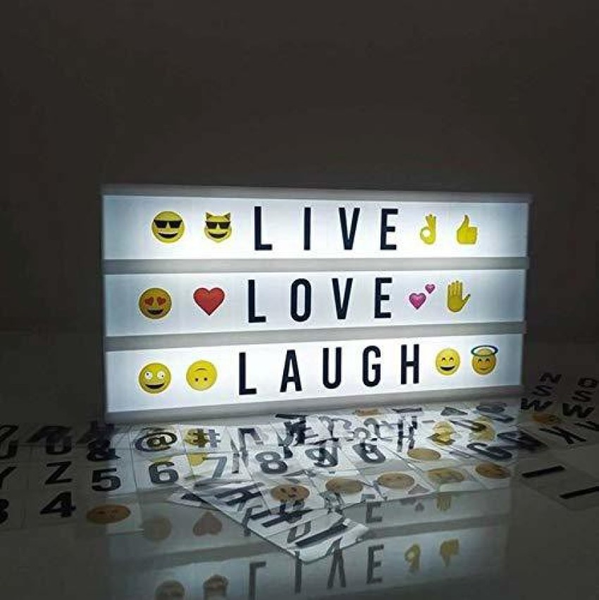 Iktu Super Wide for Longer Messages Cinematic Light Box Sign 120 Letters  and Emojis USB or Battery Operated USB Cable Included Vintage Cinema  LED Sign (Size 36x18x4