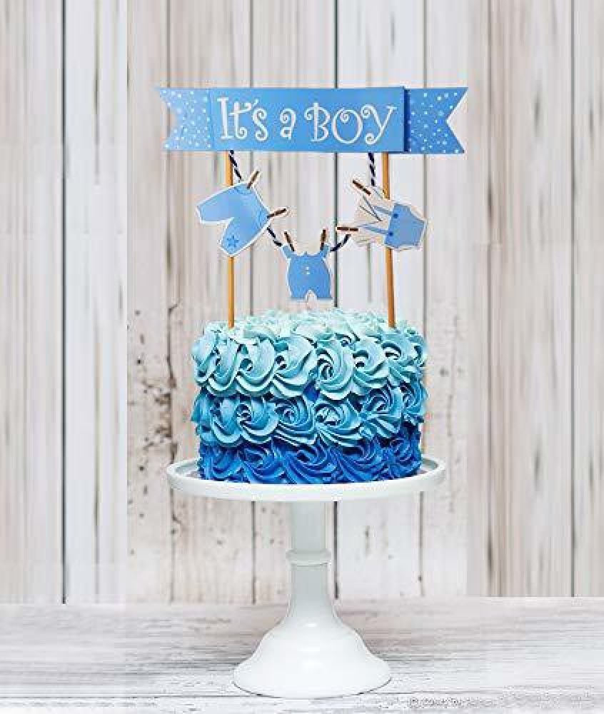 Ombre Baby Boy Birthday Cake – Honeypeachsg Bakery
