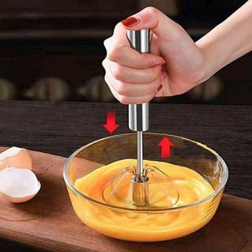 12 Inch Stainless Steel Semi-Automatic Whisk Handhold Push-Type Egg Beater  for H