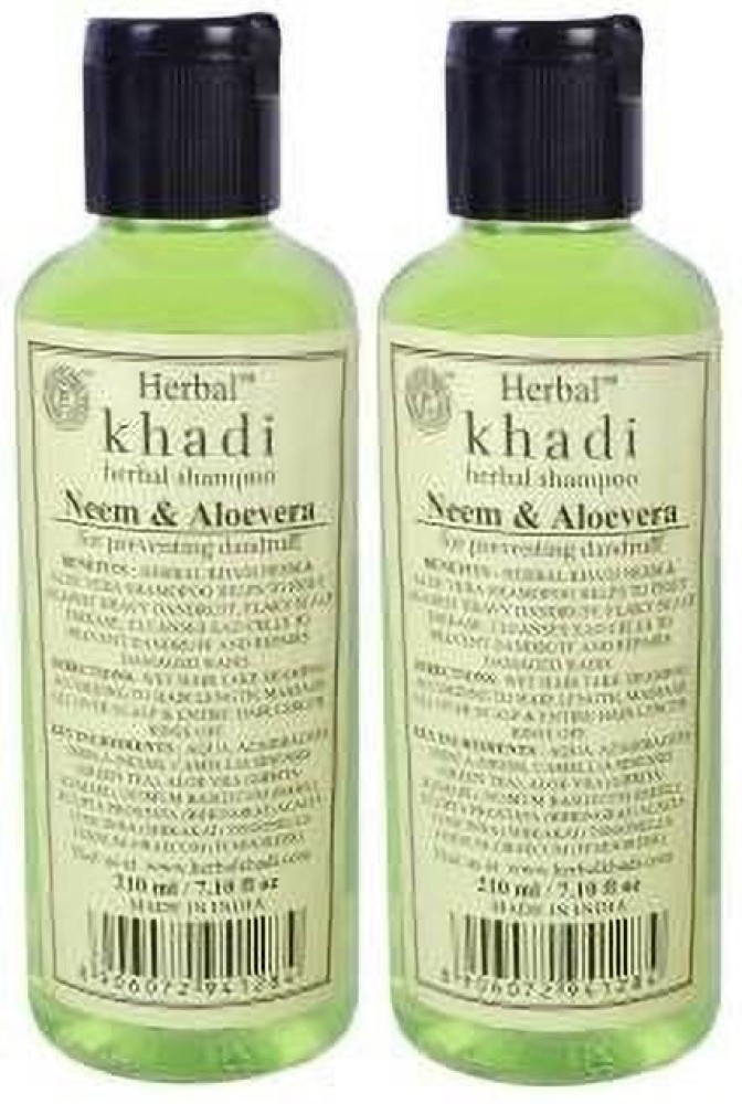 Khadi Herbal Neem & Aloevera Shampoo - Anti Dandruff & Anti Hair Fall -  Price in India, Buy Khadi Herbal Neem & Aloevera Shampoo - Anti Dandruff & Anti  Hair Fall Online