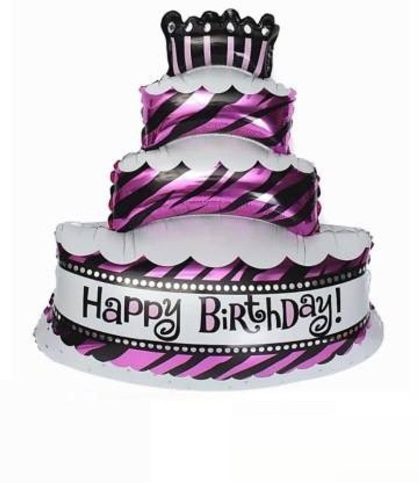 Flipkart.com | UNIBOX Solid Printed 3D Cake Shape Balloon Balloon ...