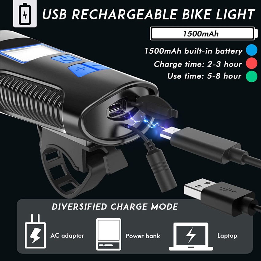 bronze let at håndtere faktureres Schrodinger 3 in 1 USB Rechargeable LED Cycle Light with horn, Cycle  Speedometer LED Front Light - Buy Schrodinger 3 in 1 USB Rechargeable LED  Cycle Light with horn, Cycle Speedometer LED