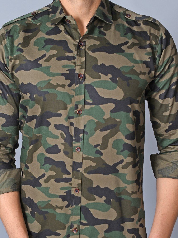 lee cross military camouflage casual green shirt