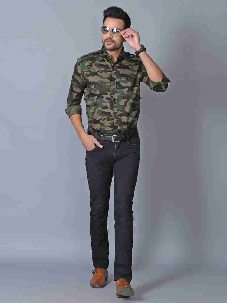 lee cross military camouflage casual green shirt