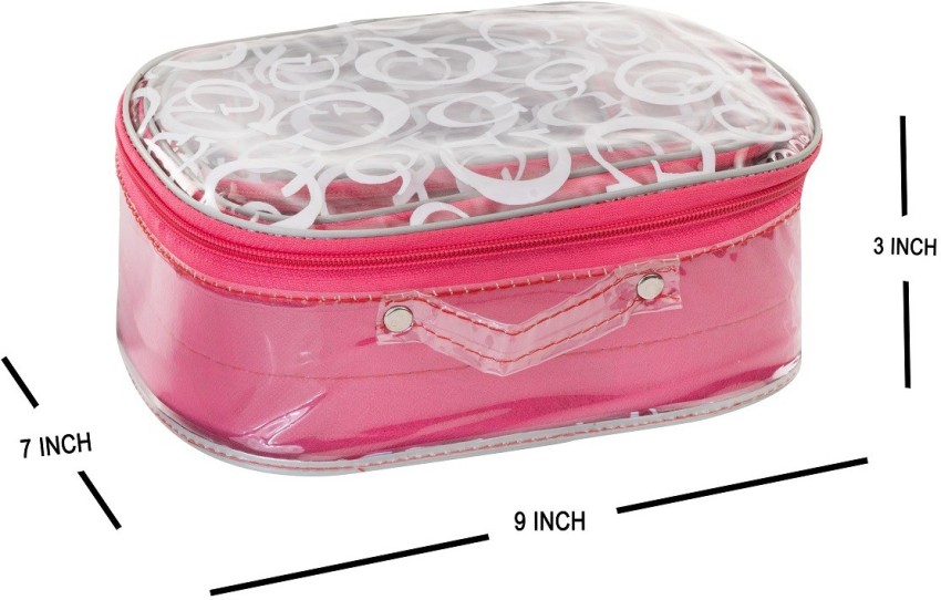 ultimatefashionista Transparent PVC Make Up Kit Cum Jewellery Kit (Silver) Makeup  Bag Toiletries Bag Cosmetic Kit Pouch Utility Bag vanity box,jewellery box  Vanity Box(maroon) vanity box,makeup box Vanity Box Price in India 