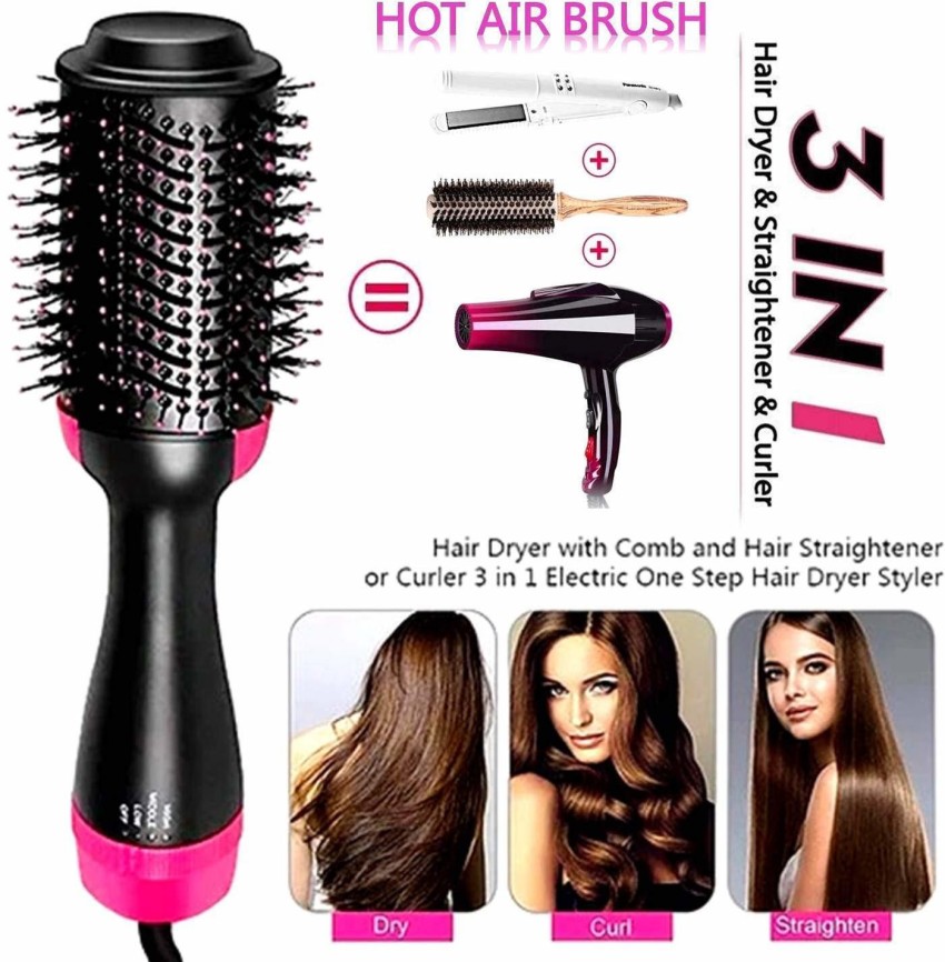 4in1 Hair Dryer Brush Hair Dryer  Volumizer In One Hair Curler  Straightener Dryer Brush In One Negative Ion Hair Blow Dryer Stylerlightweight  H  Fruugo IN