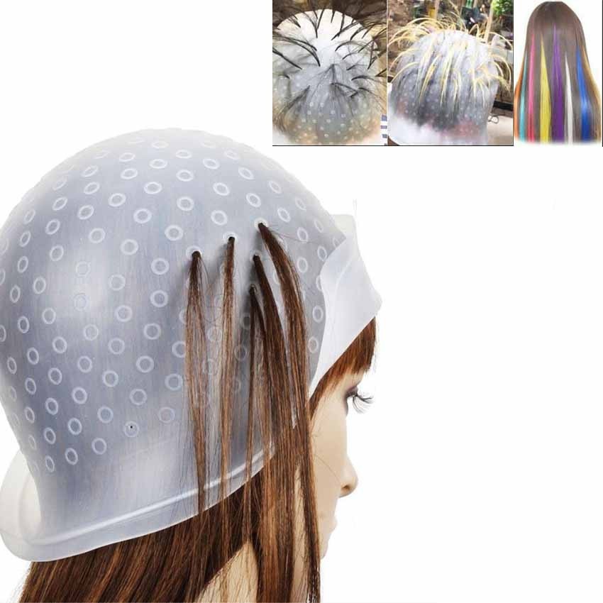 AVEU Highlight Cap Silicone Hair Dye Cap Reusable Multicolor Hair Dyeing  Hair Colour Cap with Hooks