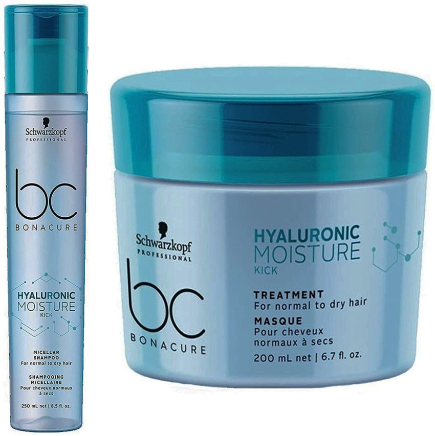 Schwarzkopf Professional Original BC Hyaluronic Moisture Kick Micellar shampoo(250ML)+ Masque Treatment(200ML)- For Normal To Dry Hair Price in India - Schwarzkopf Professional Original BC BonaCure Hyaluronic Kick Micellar shampoo ...
