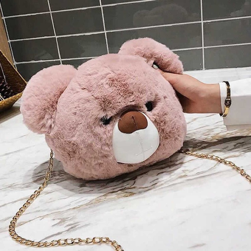 Glimpse Pink Sling Bag TEDDY BEAR SLING BAG NUDISH SHADE - Price in India