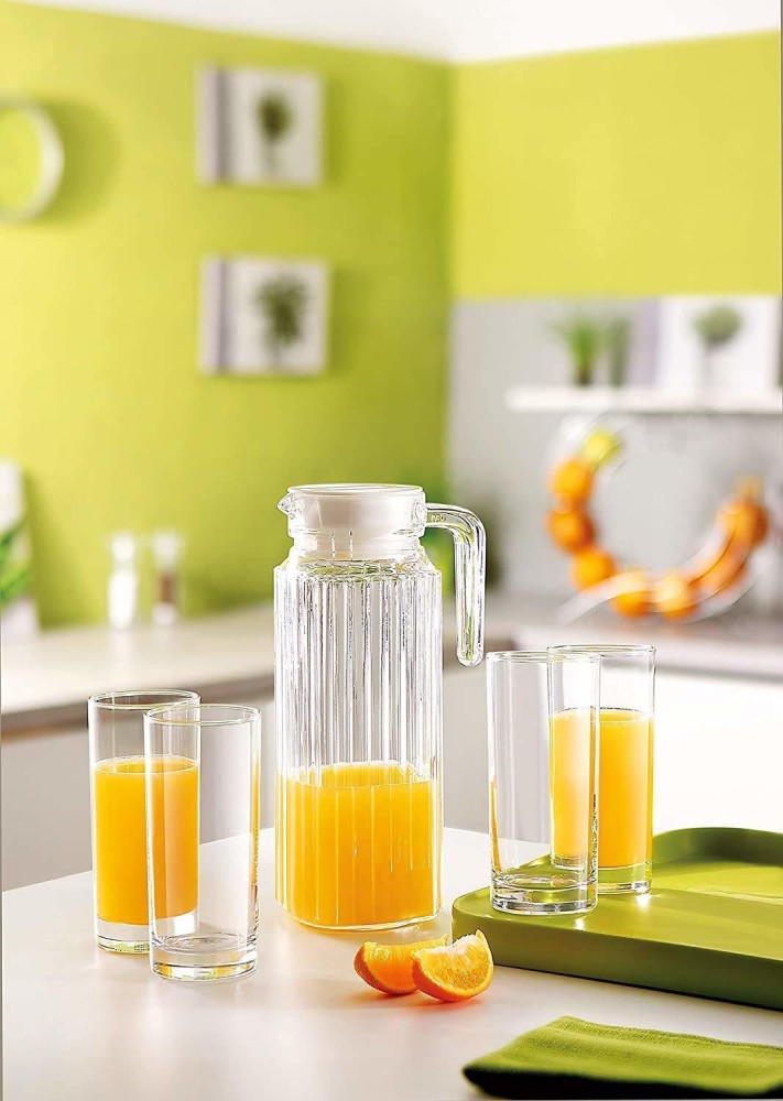 1.5L Plastic Fridge Jugs Set of 2 - Orange Juice Jug and Water Jug