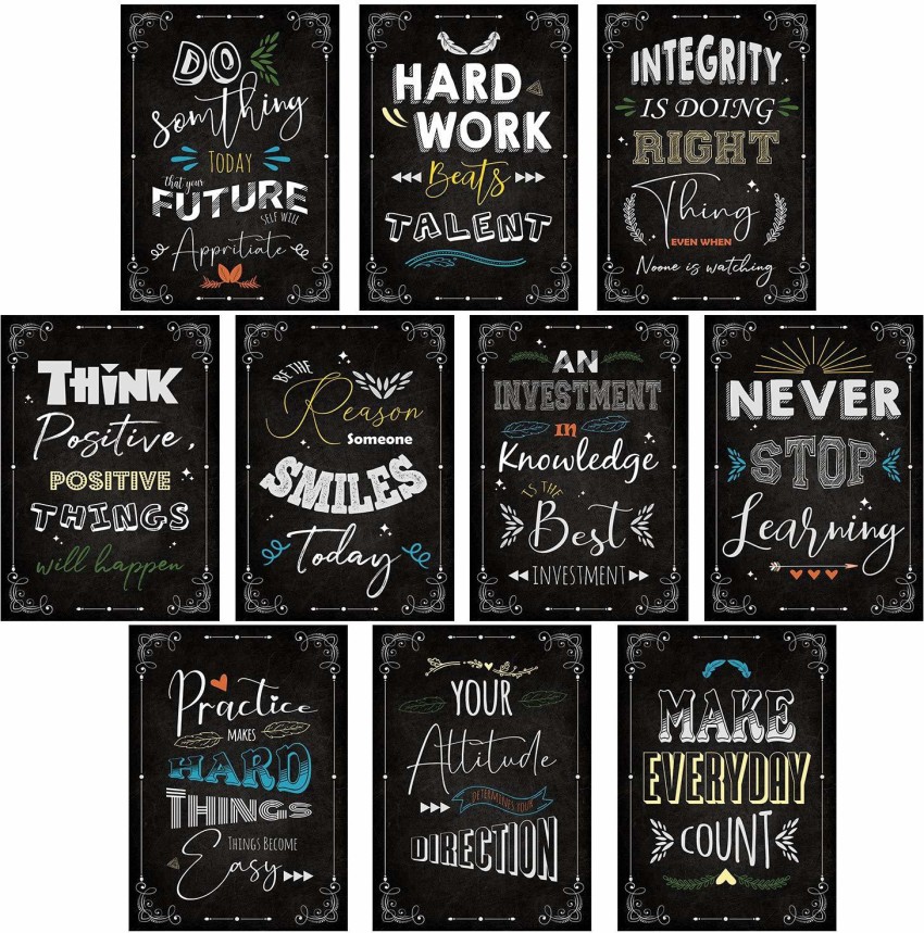 Set of 10 Motivational Quotes Posters for Room Home Bedroom Office ...