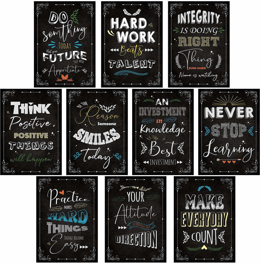 Set of 10 Motivational Quotes Posters for Room Home Bedroom Office ...