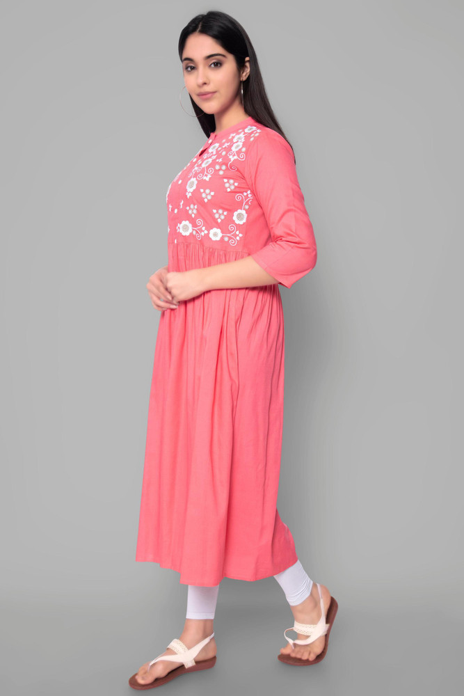 Navy Party Wear Balika Women Cotton Kurti Age Group 1550 Years