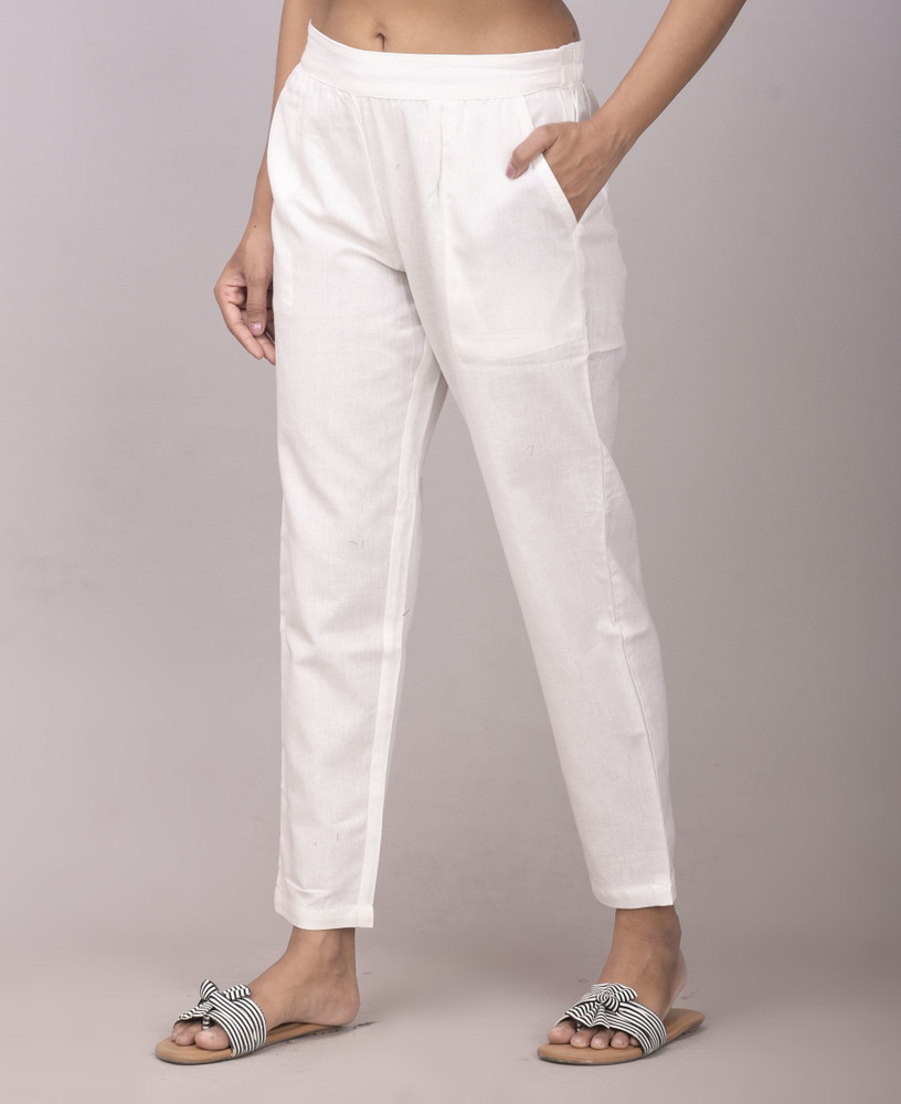Alexa Eva Regular Fit Women White Trousers - Buy Alexa Eva Regular Fit Women  White Trousers Online at Best Prices in India | Flipkart.com