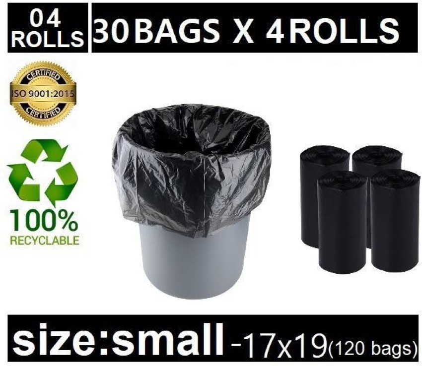 Garbage Bags 17 X 19 Inches (Small) 120 Bags (4 rolls) Dustbin Bag