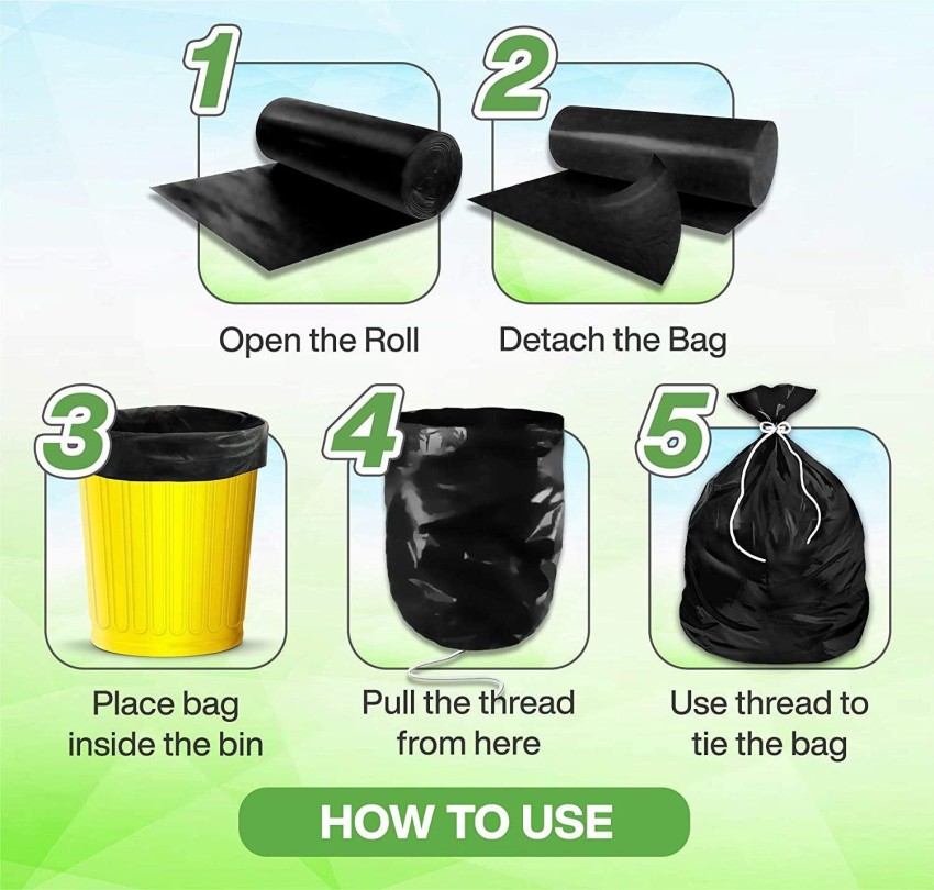 Buy Bruzzline Black Large Garbage Bag 70 L ltr - 30 Pcs Online at