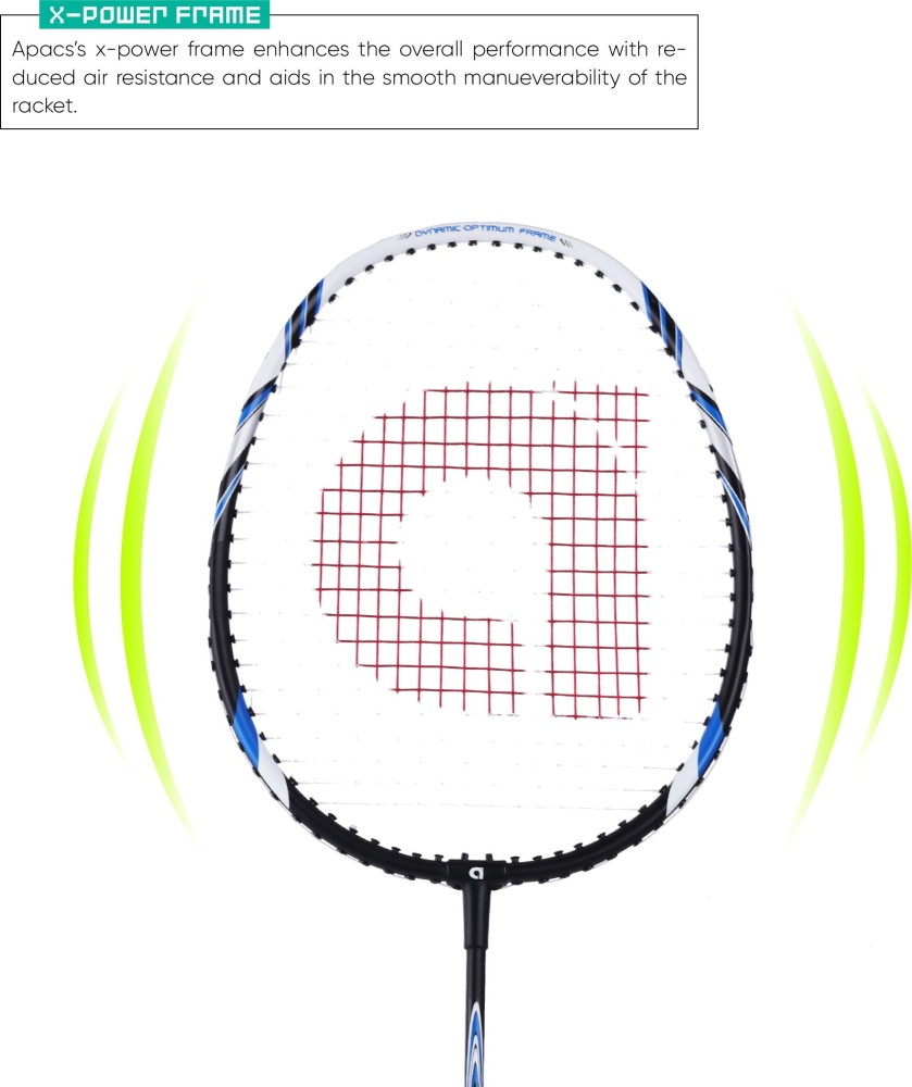 apacs Tyro 101 (Set of 2) with Nylon Shuttlecock (6 in 1) Black, White Strung Badminton Racquet