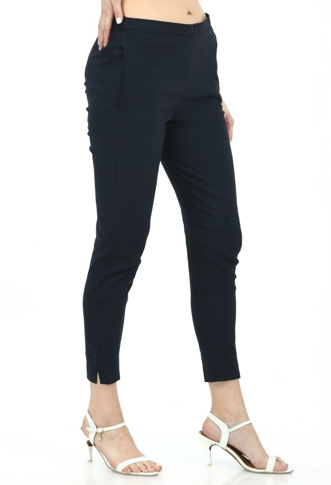 Buy Navy Blue Trousers  Pants for Women by Dolce Crudo Online  Ajiocom